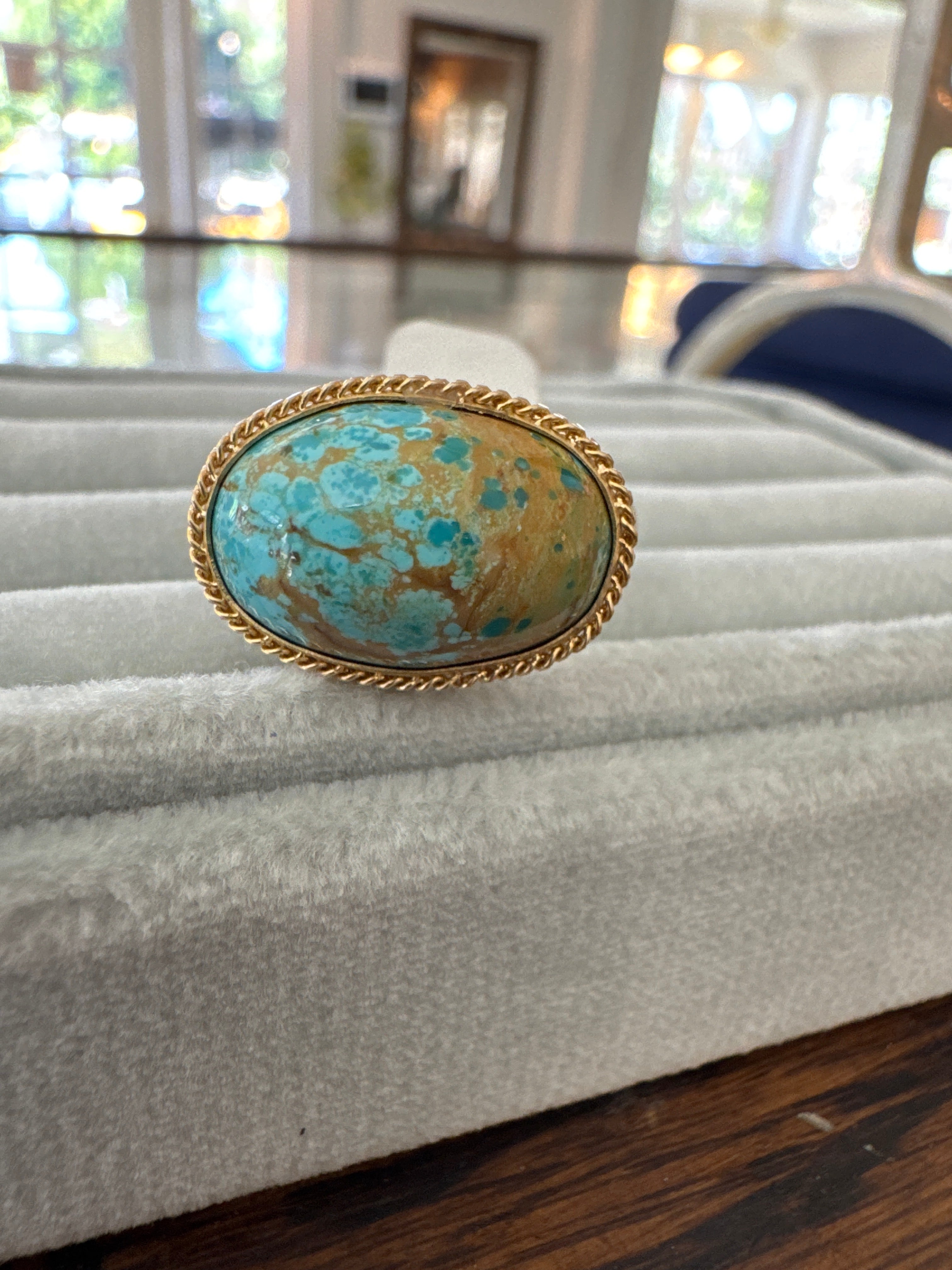 Amali turquoise ring east west
