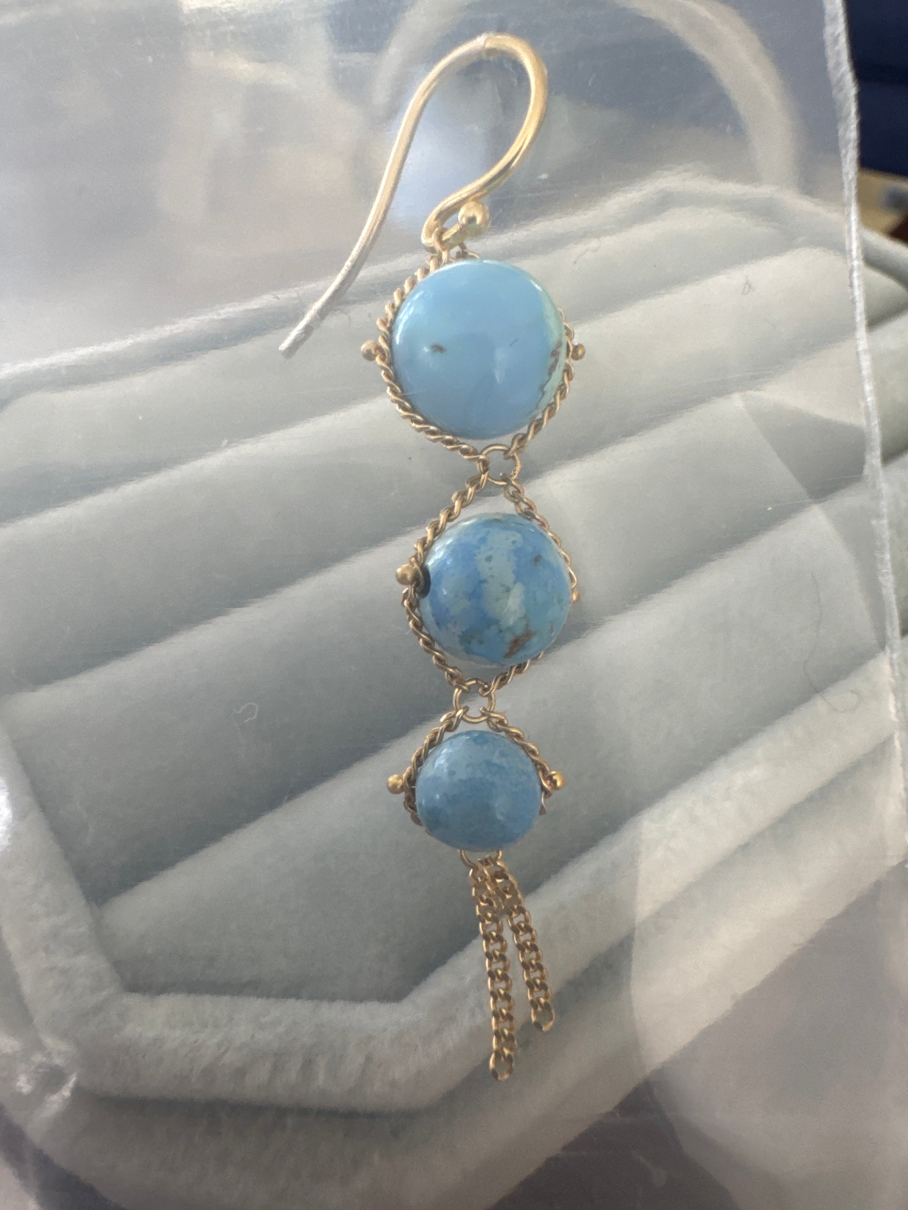 Amali textile turquoise dangle earrings