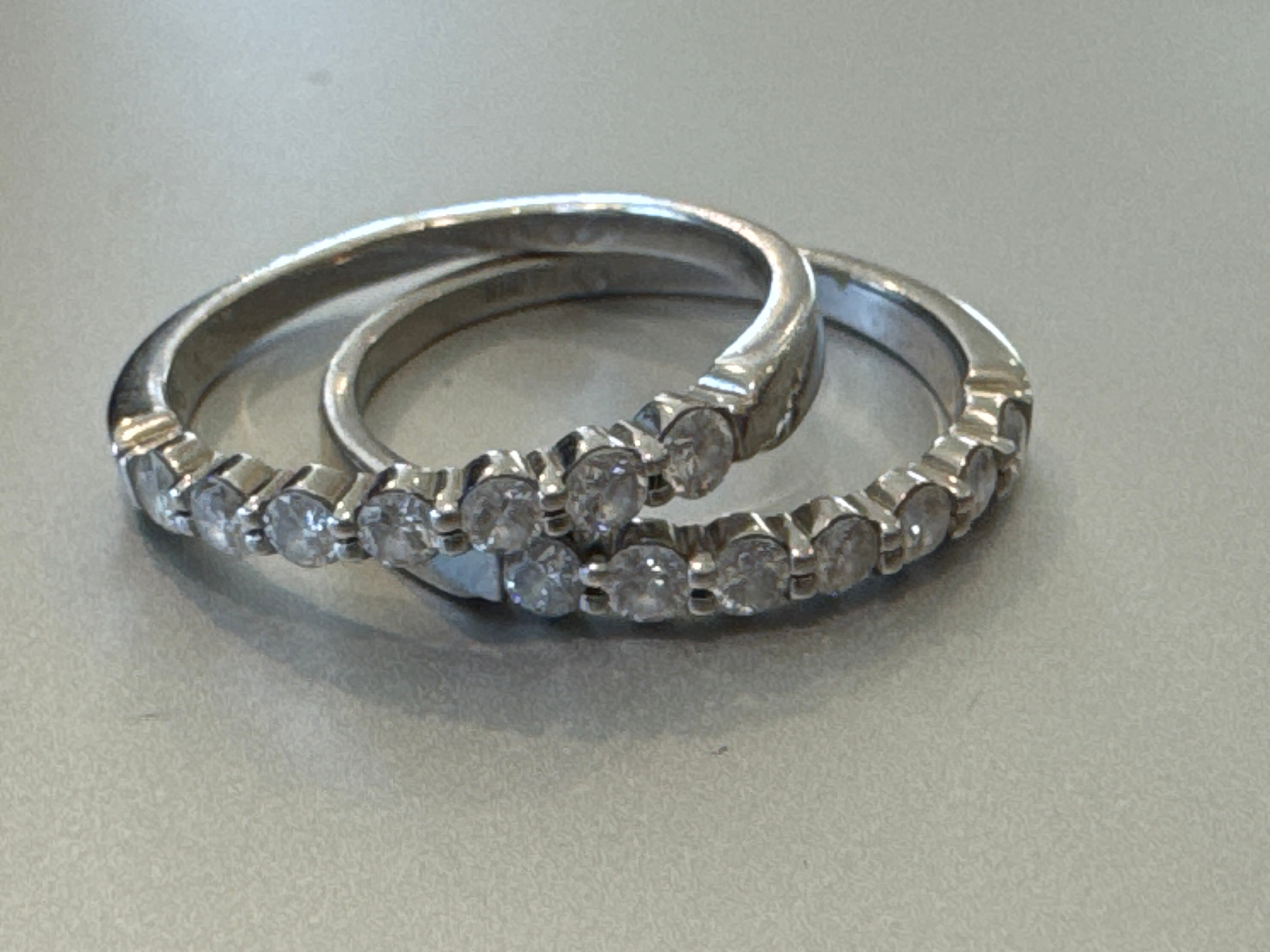 Platinum half diamond band