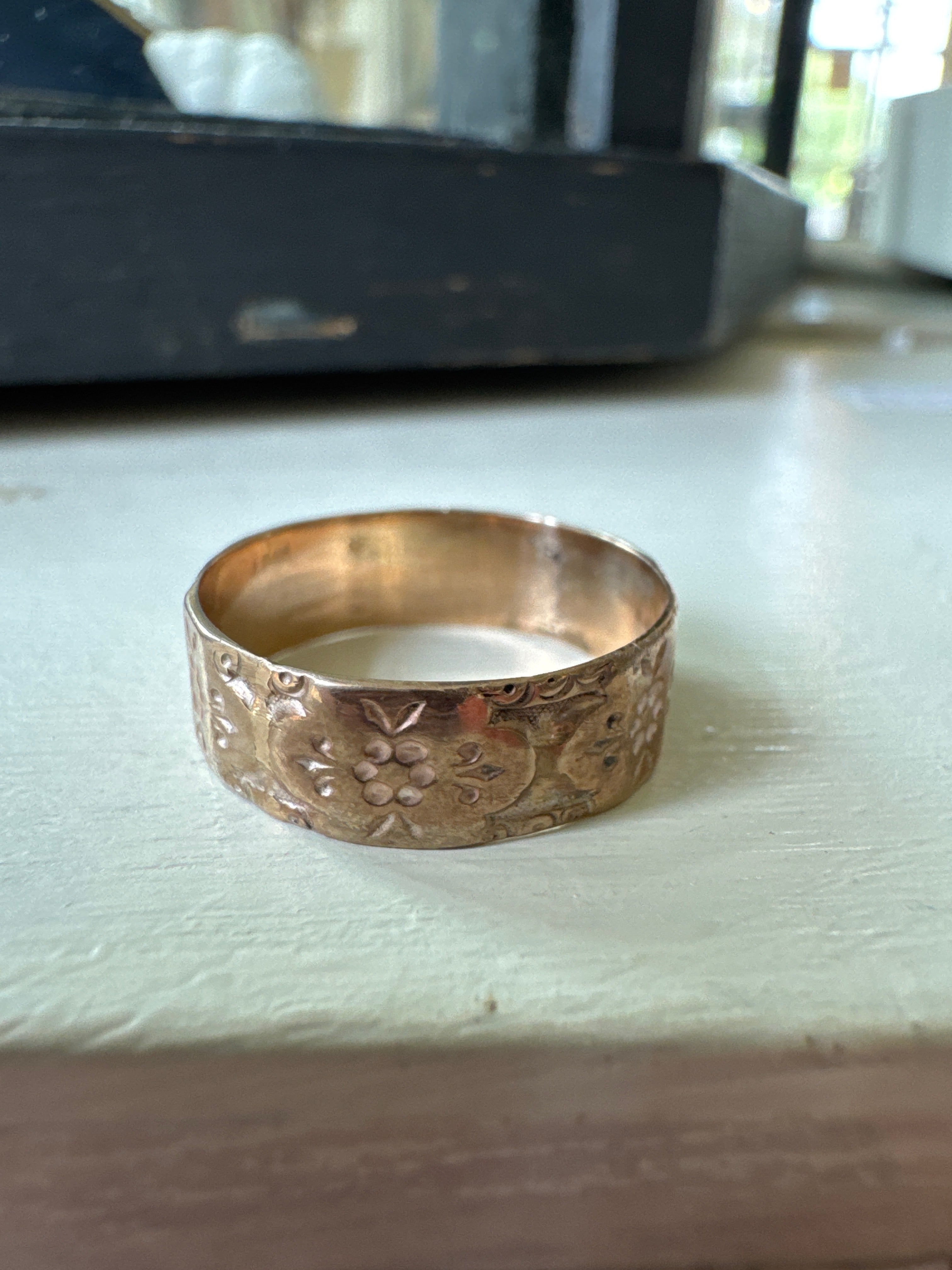 Victorian 12k rose gold floral cigar band c.1870 46211