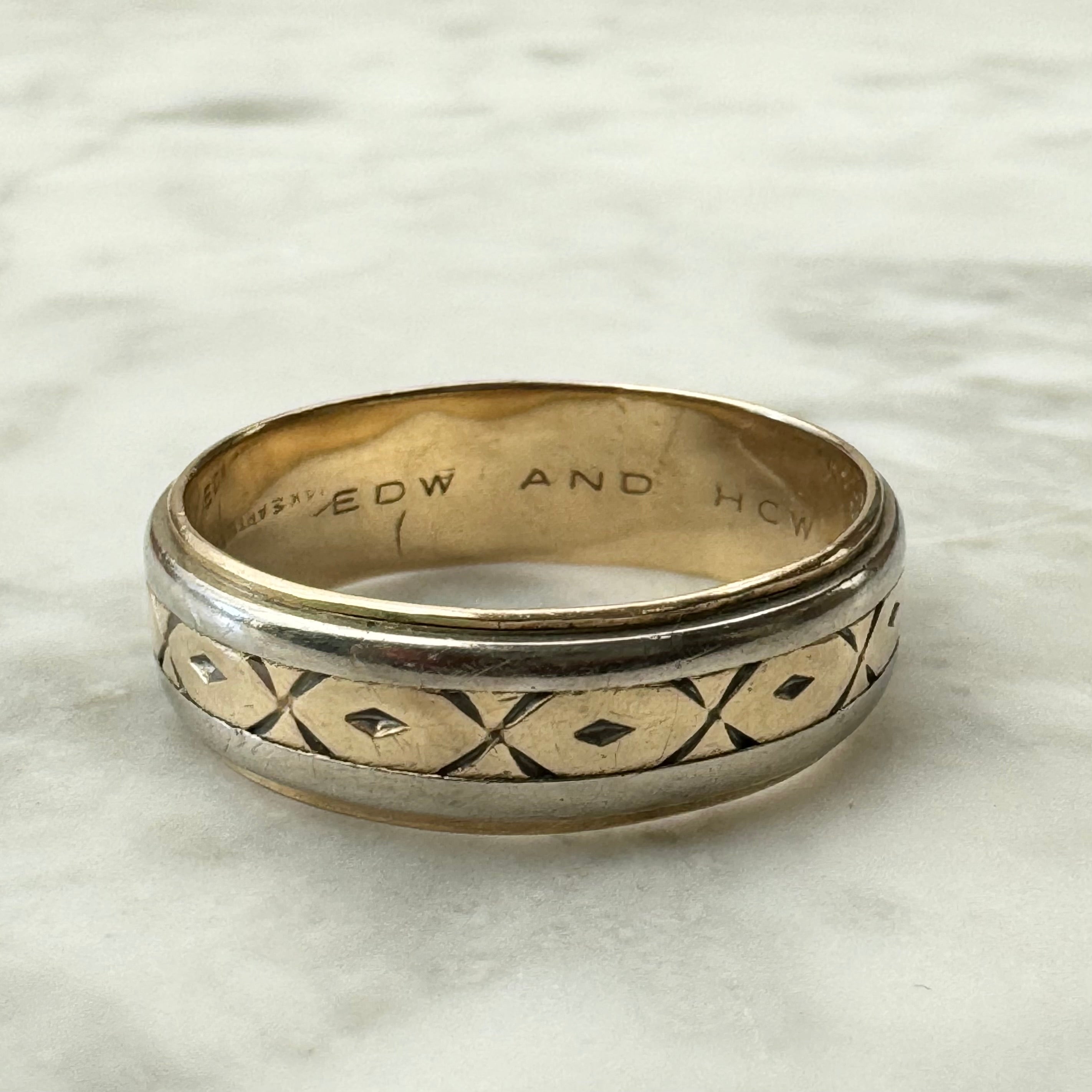 Hand Engraved Men’s Vintage Wedding Band