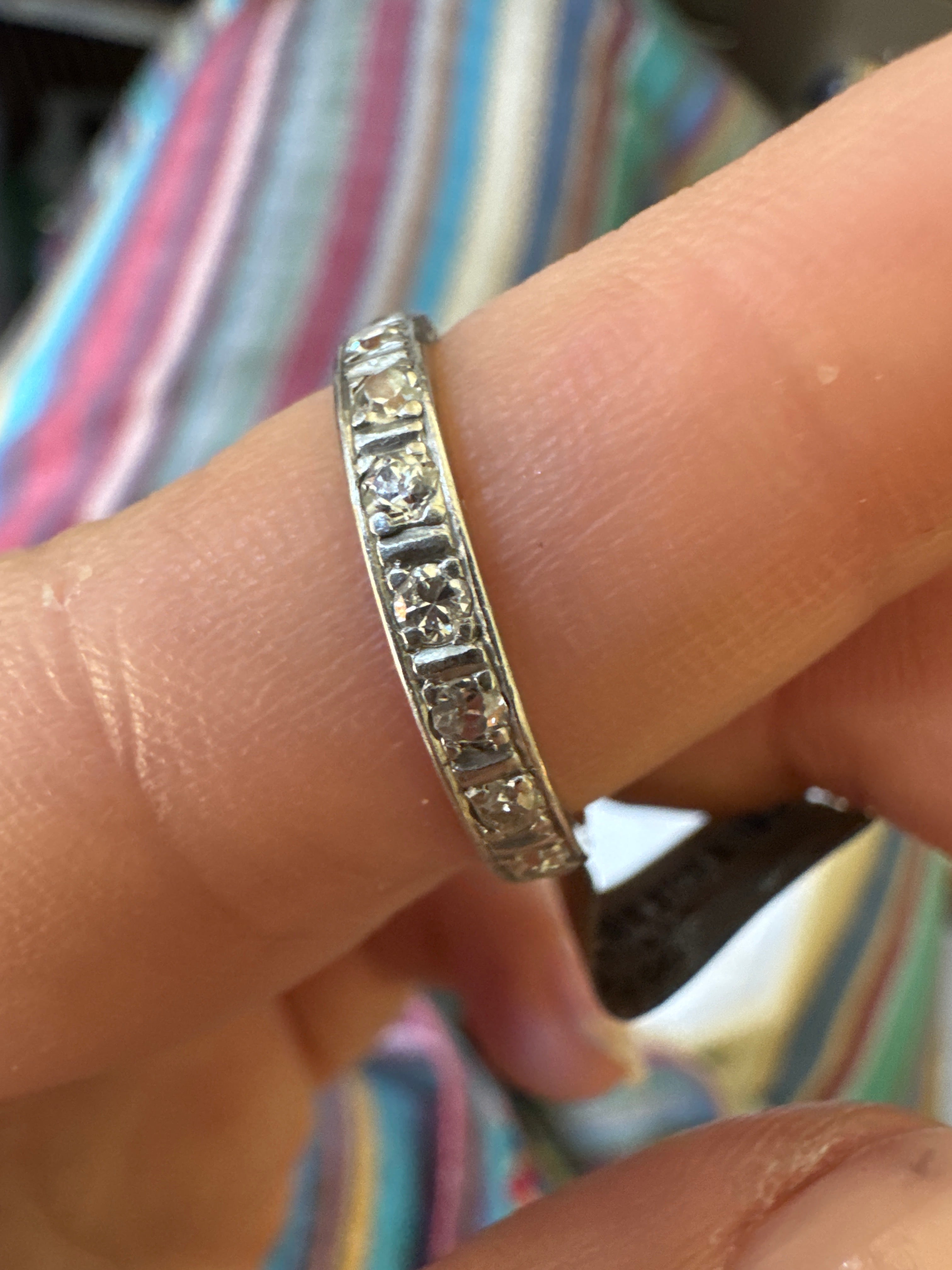 Platinum eternity band c.1920 .70ctw single cuts size 6.25 46195