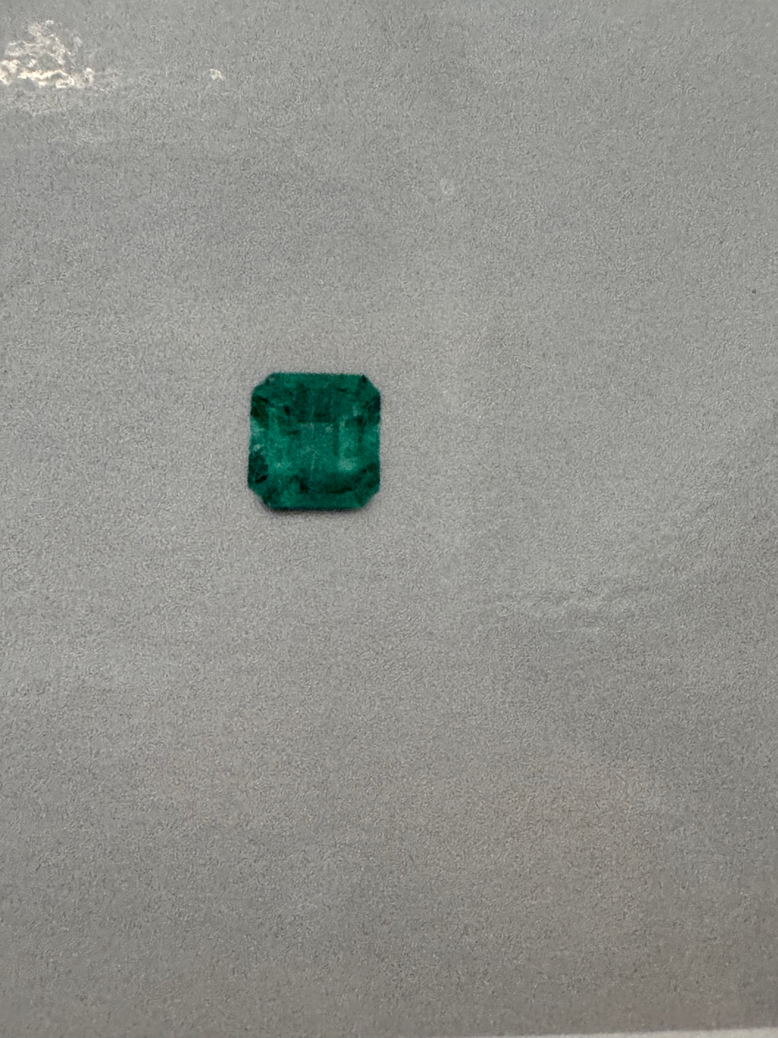 Asscher cut emerald 1.04 carats Ethiopia minor loose stone
