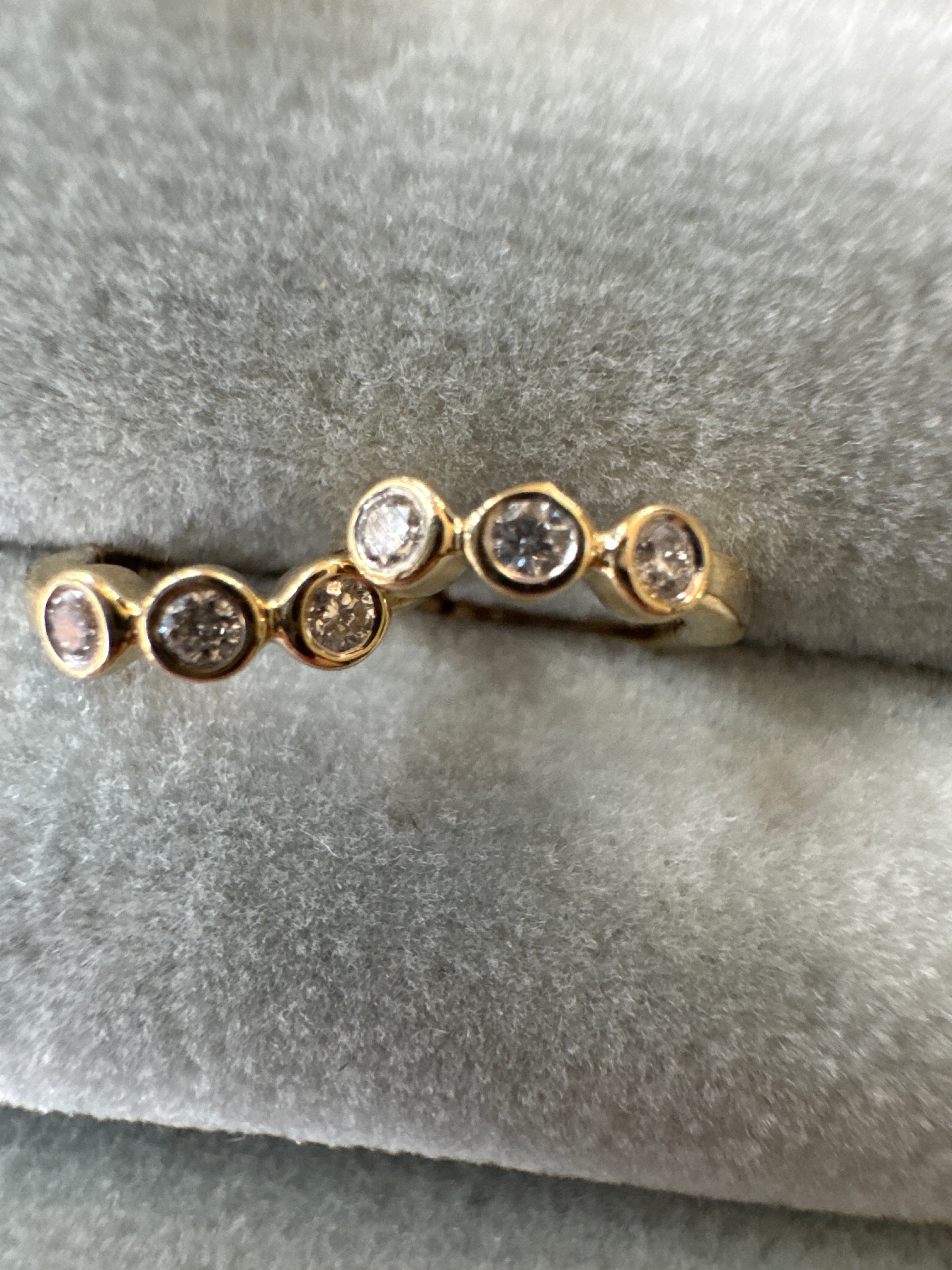 Three stone diamond hoop Huggie earring 46198