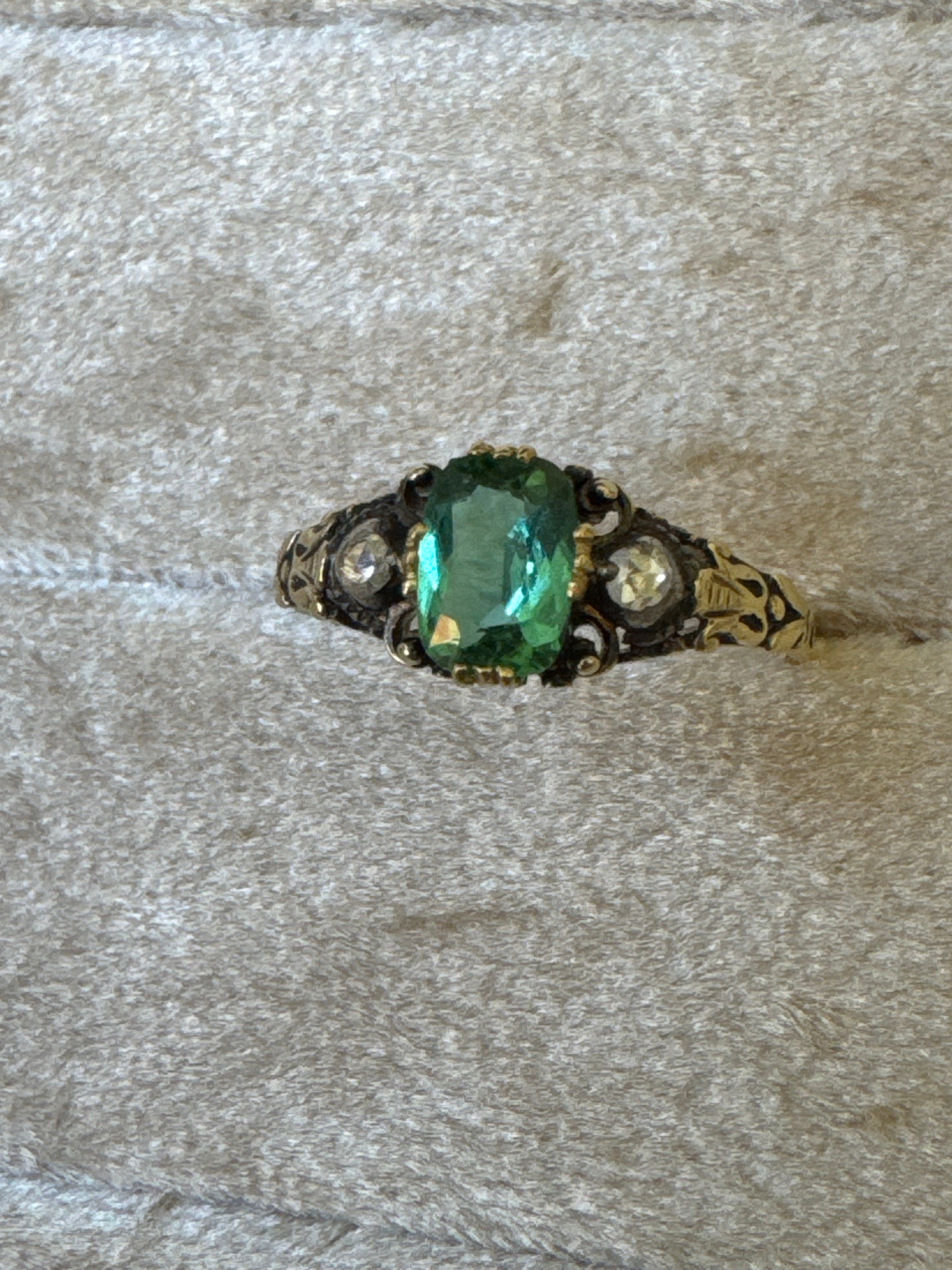 1870s tourmaline and diamond ring
