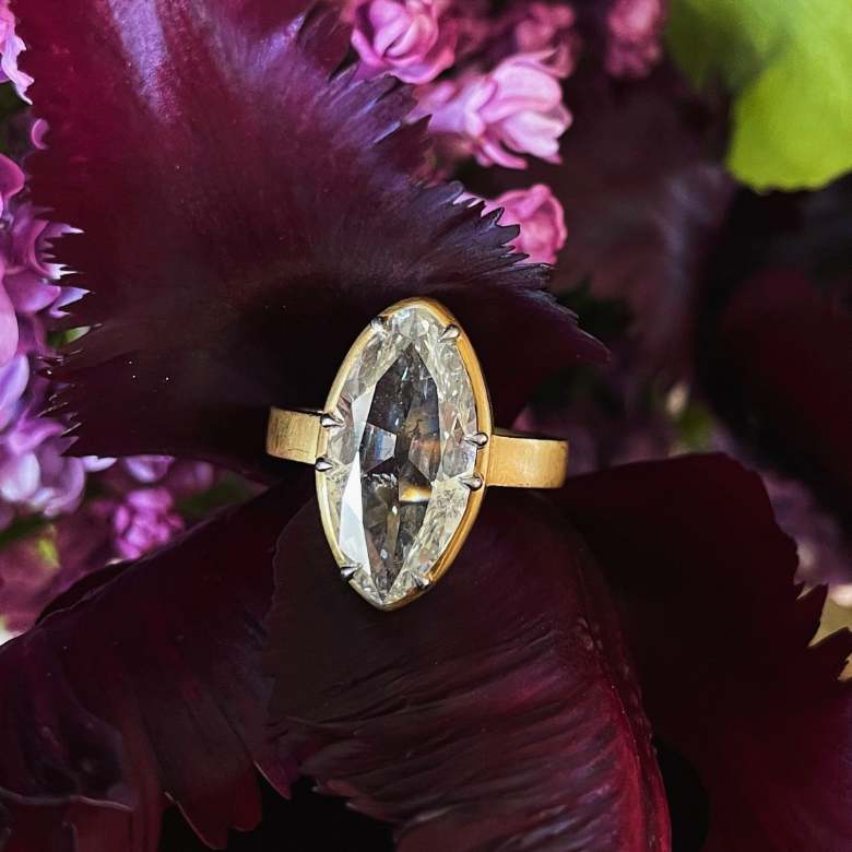 antique diamond engagement ring moval diamond