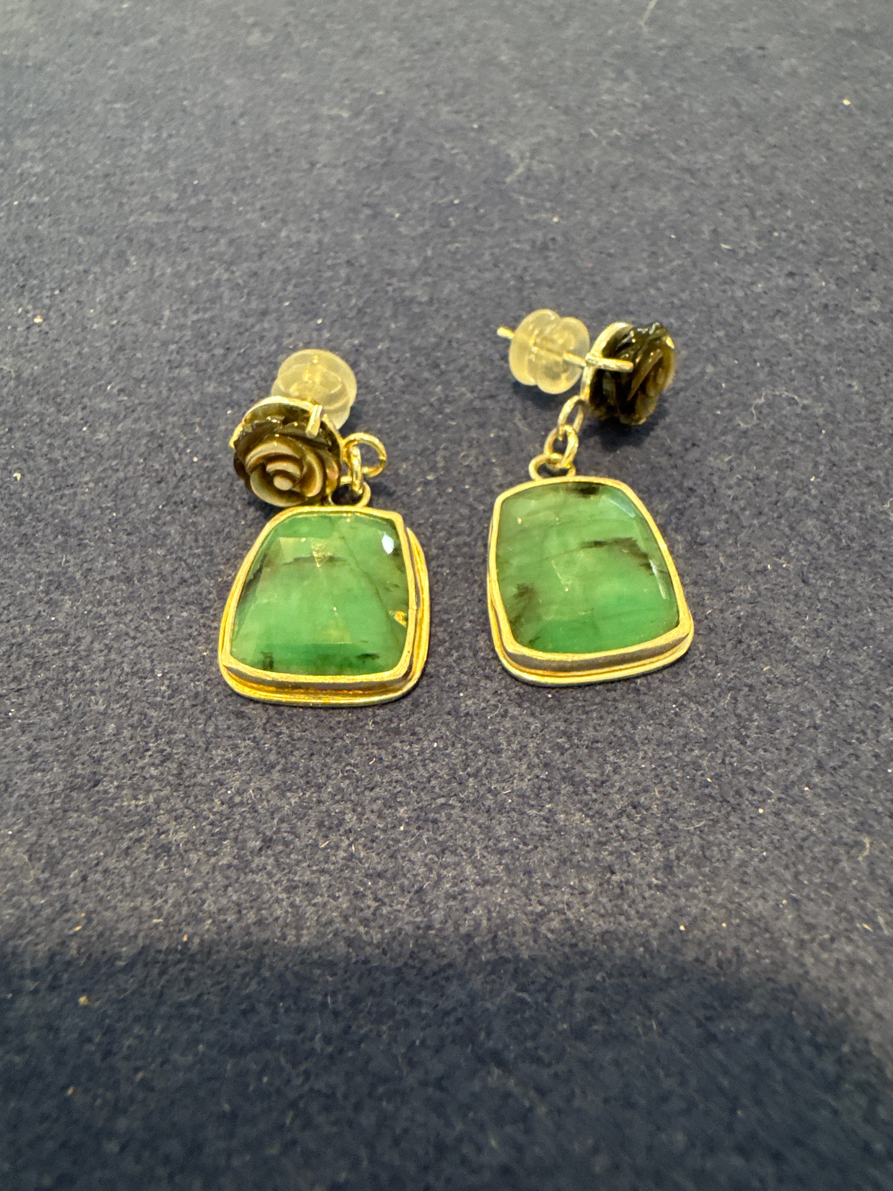 Emerald mother of pearl earrings local