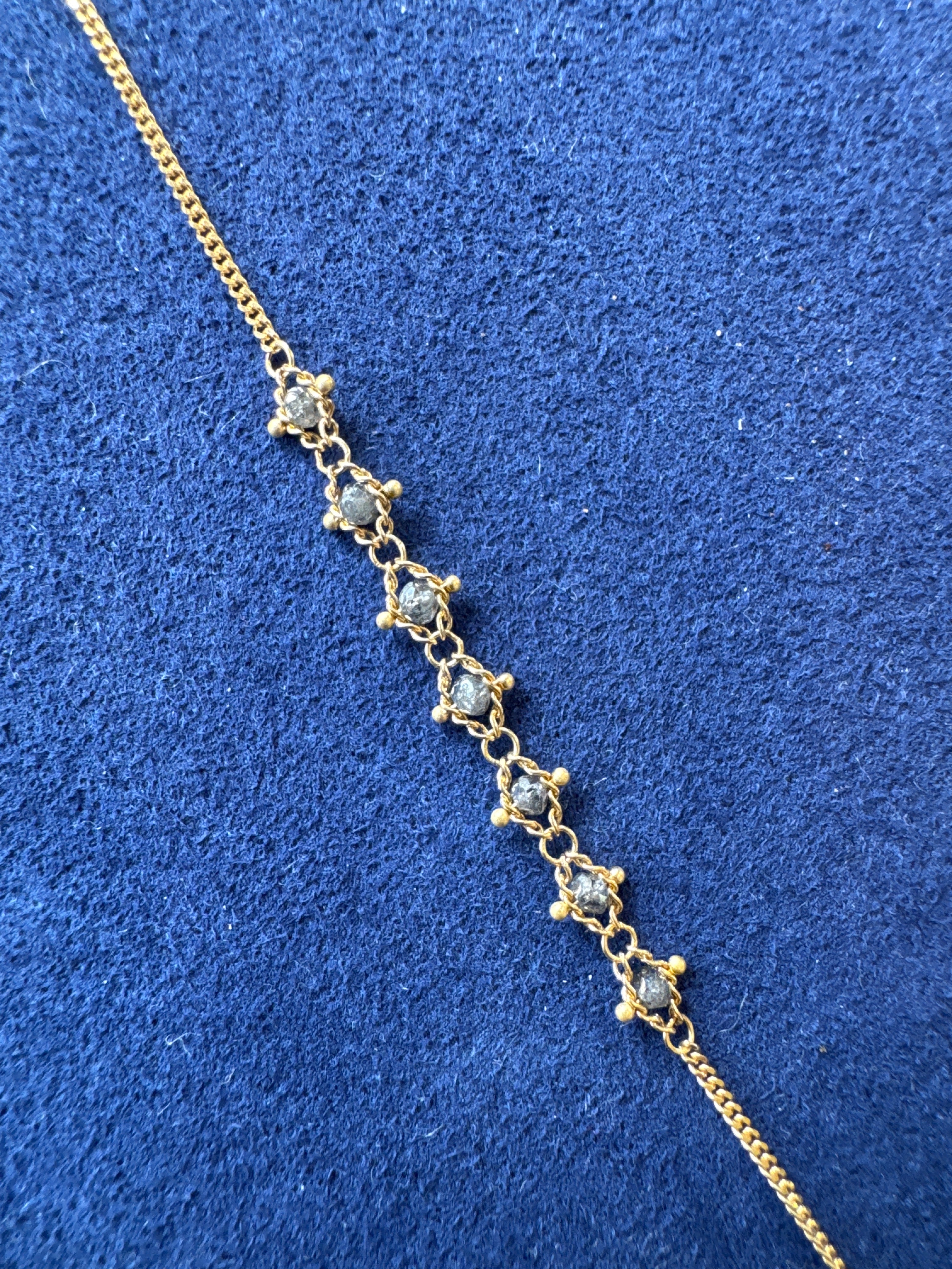 46297 amali Petite Textile Bracelet Approx. .7 cts. Grey Diamond, 18k gold