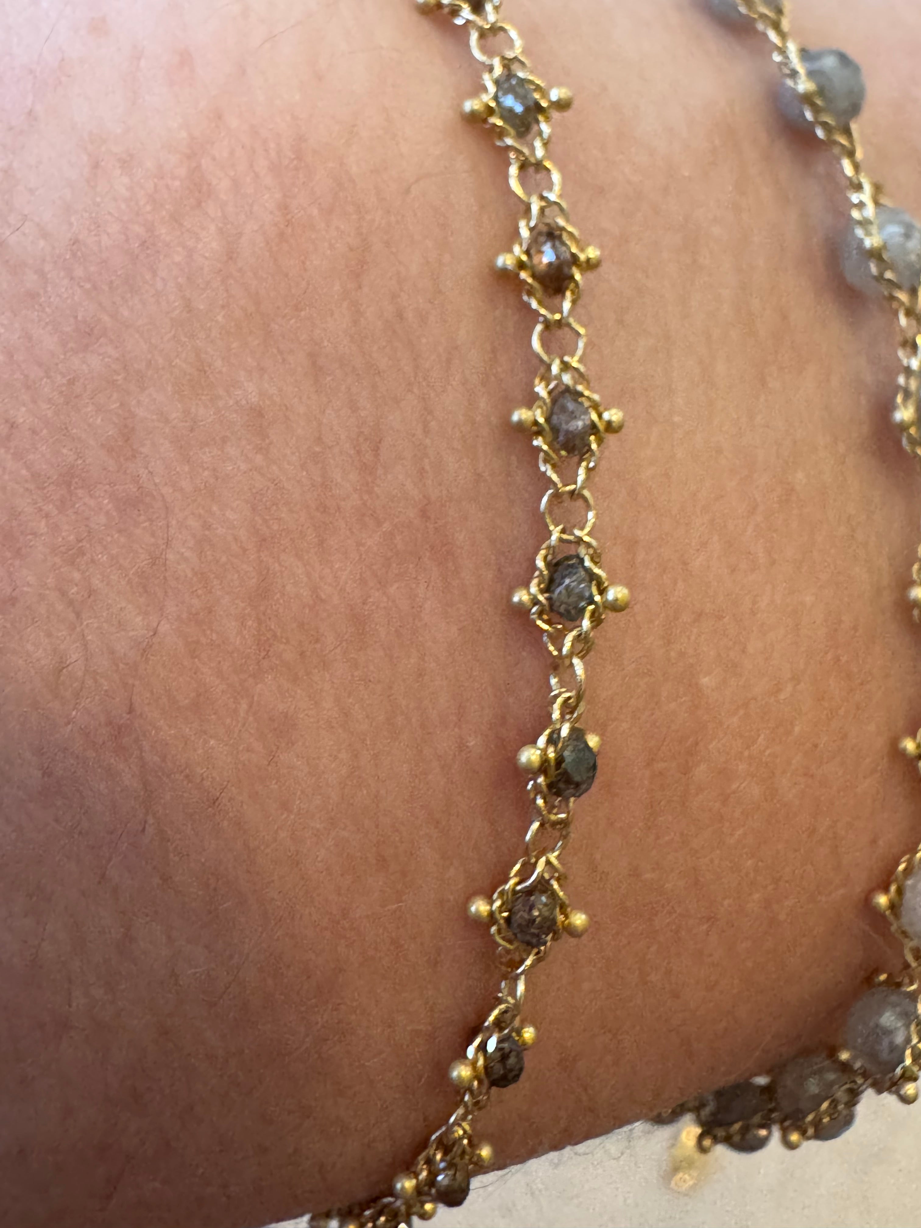46293 Amali Textile champagne diamond bracelet 3 ctw