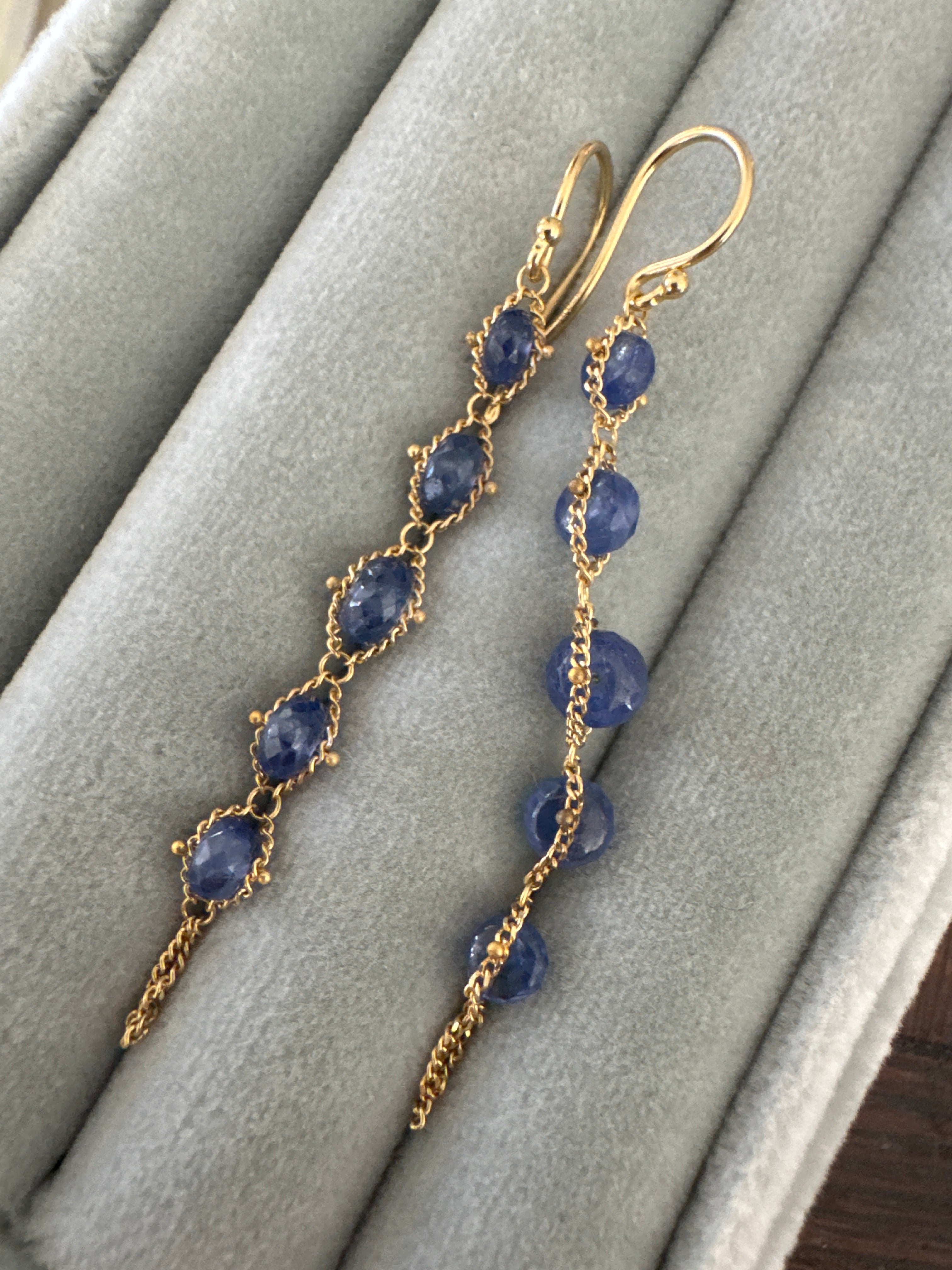 Amali textile sapphire earrings