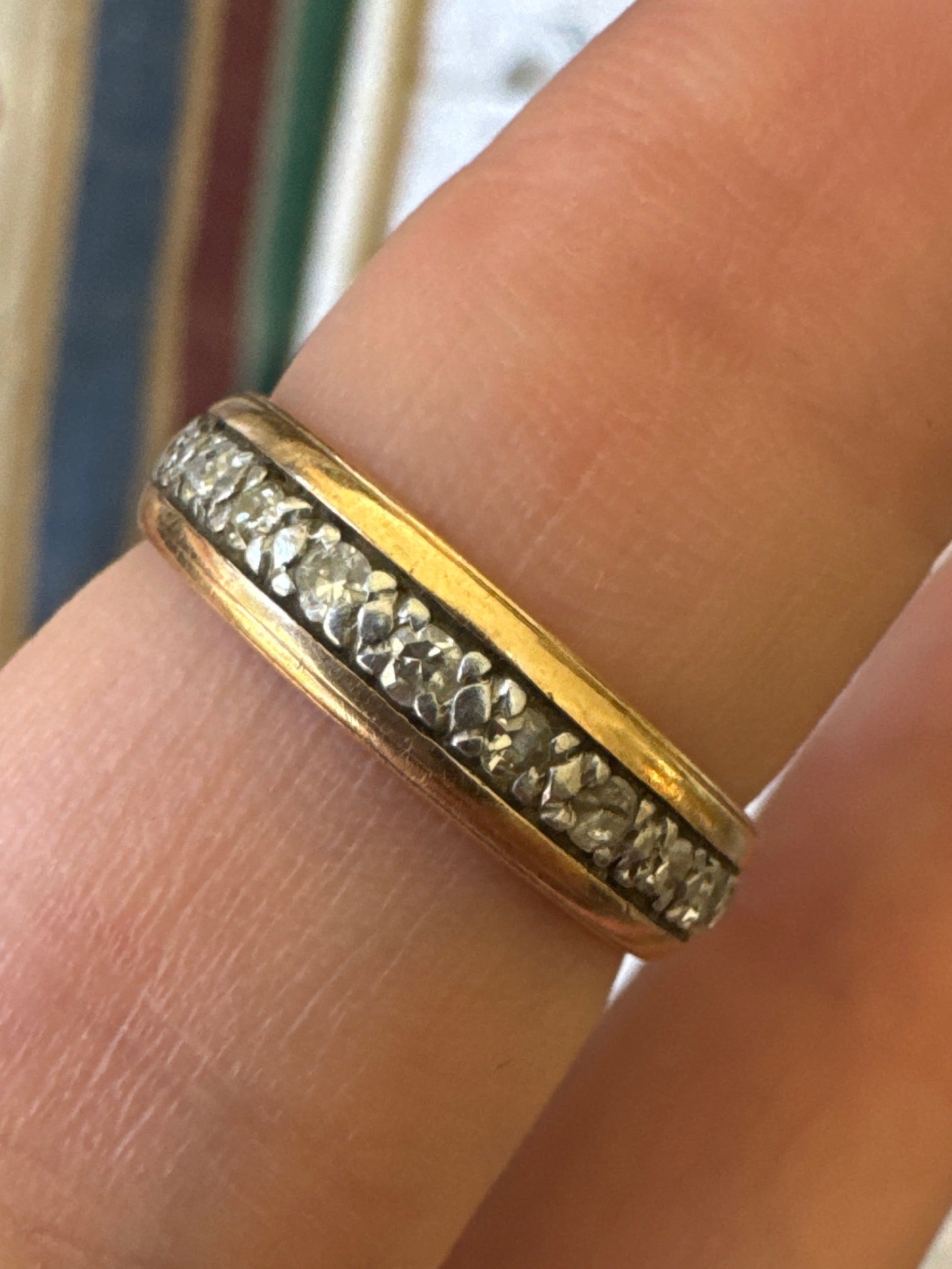 Platinum and 14k gold eternity band c.1940