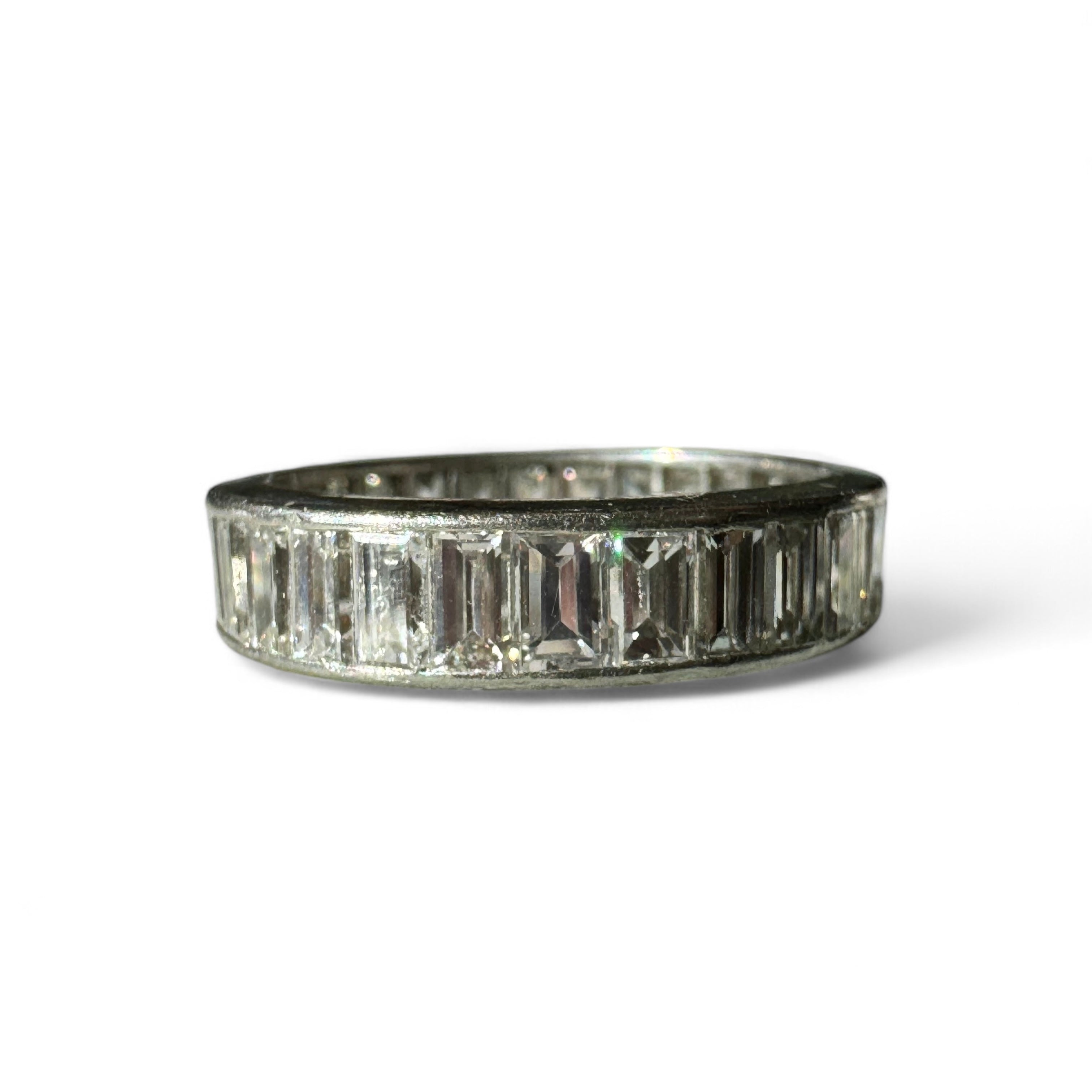 Baguette Diamond 4.2 carat eternity band platinum vvs2 F