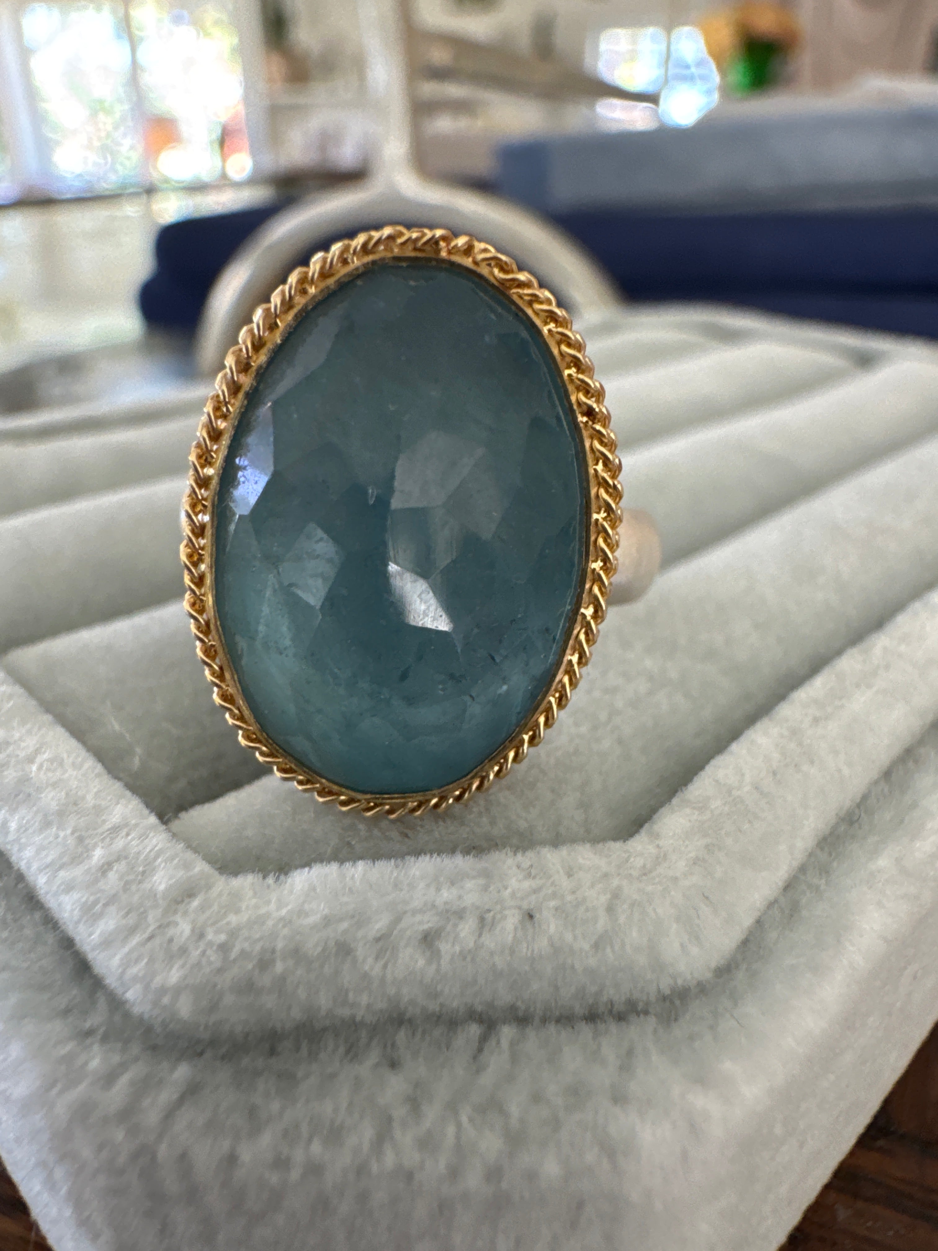 Amali aquamarine ring 9.77ctw