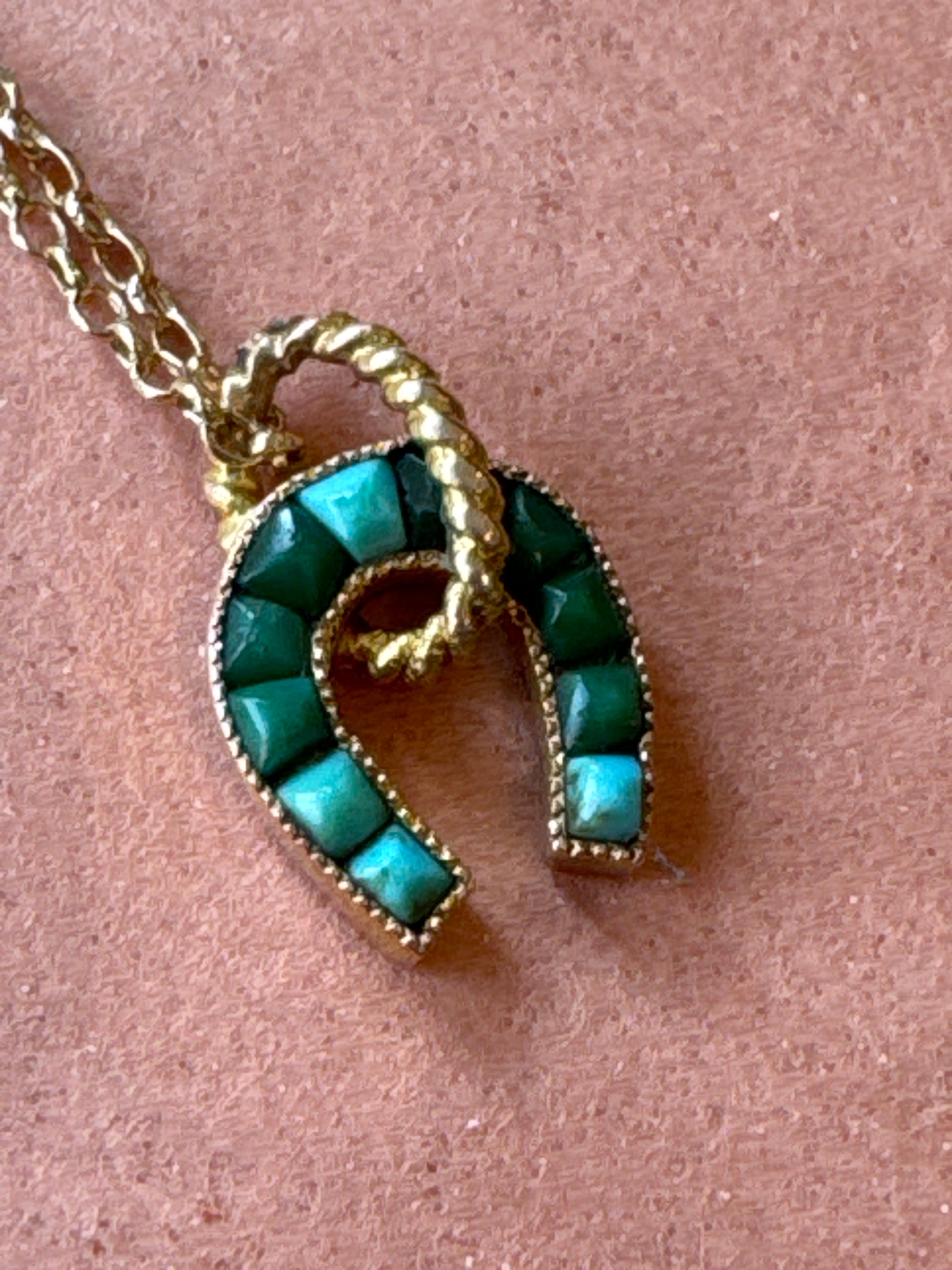 Victorian 14k warm gold horseshoe pendant only/ chain separate