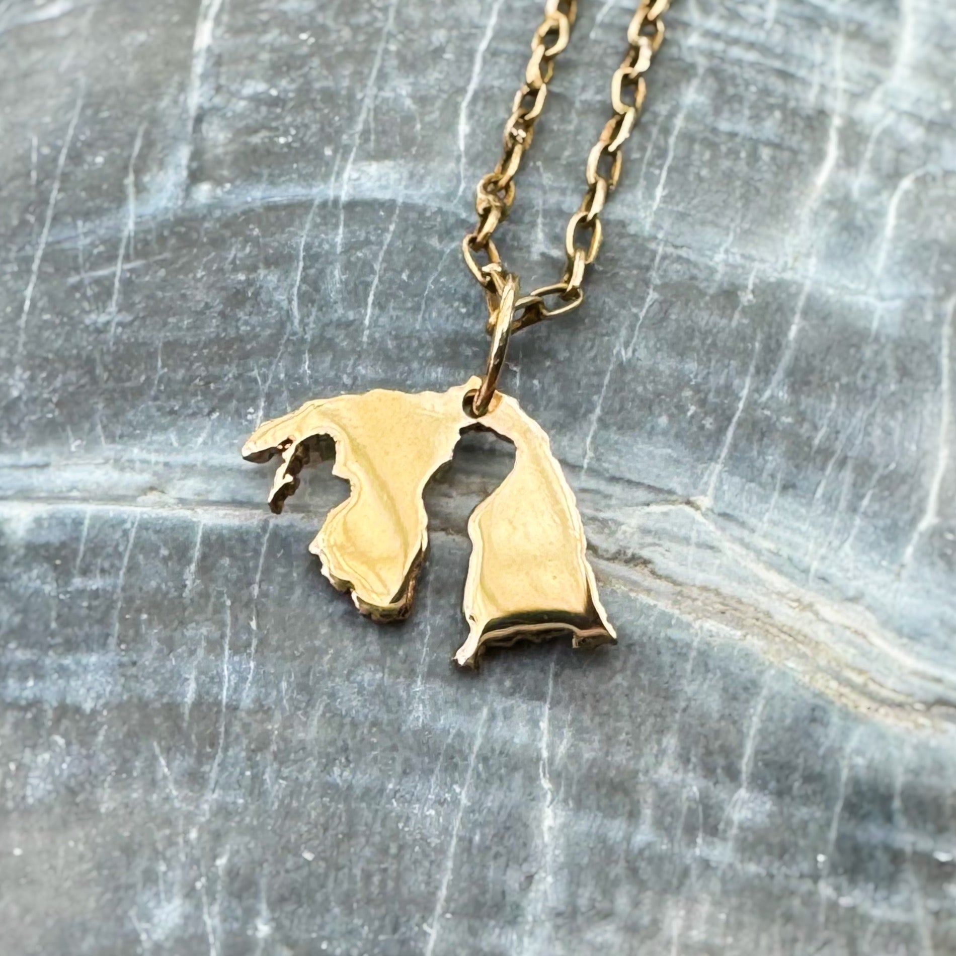 Mini 14k Gold Orcas Island Pendant