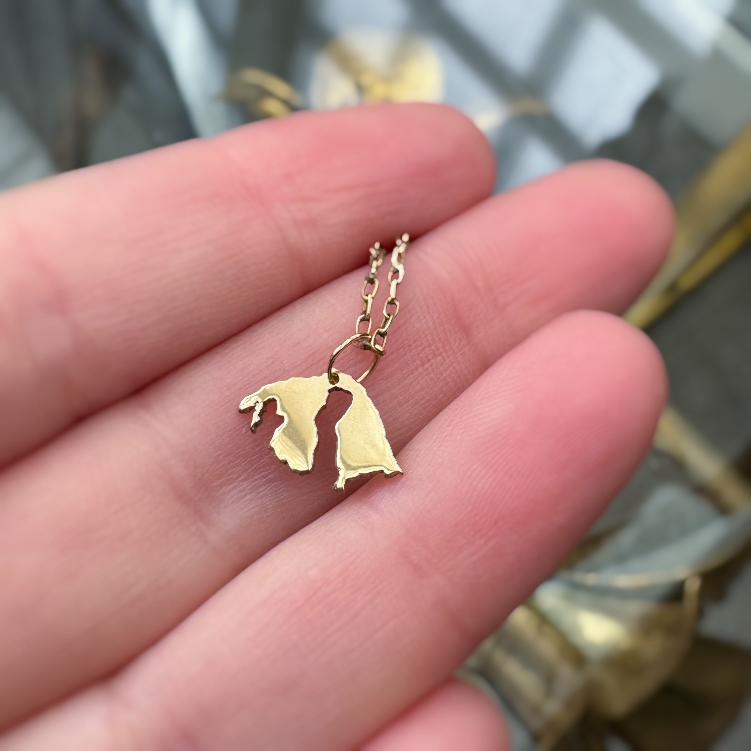 Mini 14k Gold Orcas Island Pendant