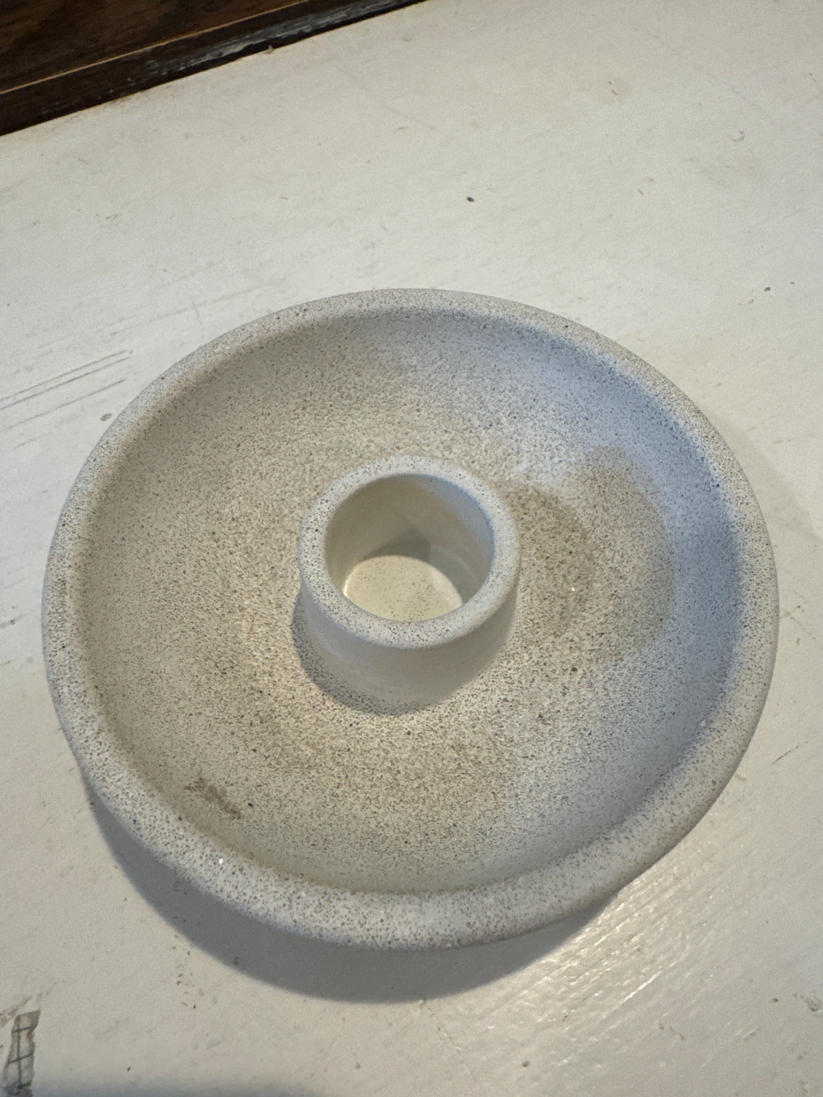 White ceramic candle holder