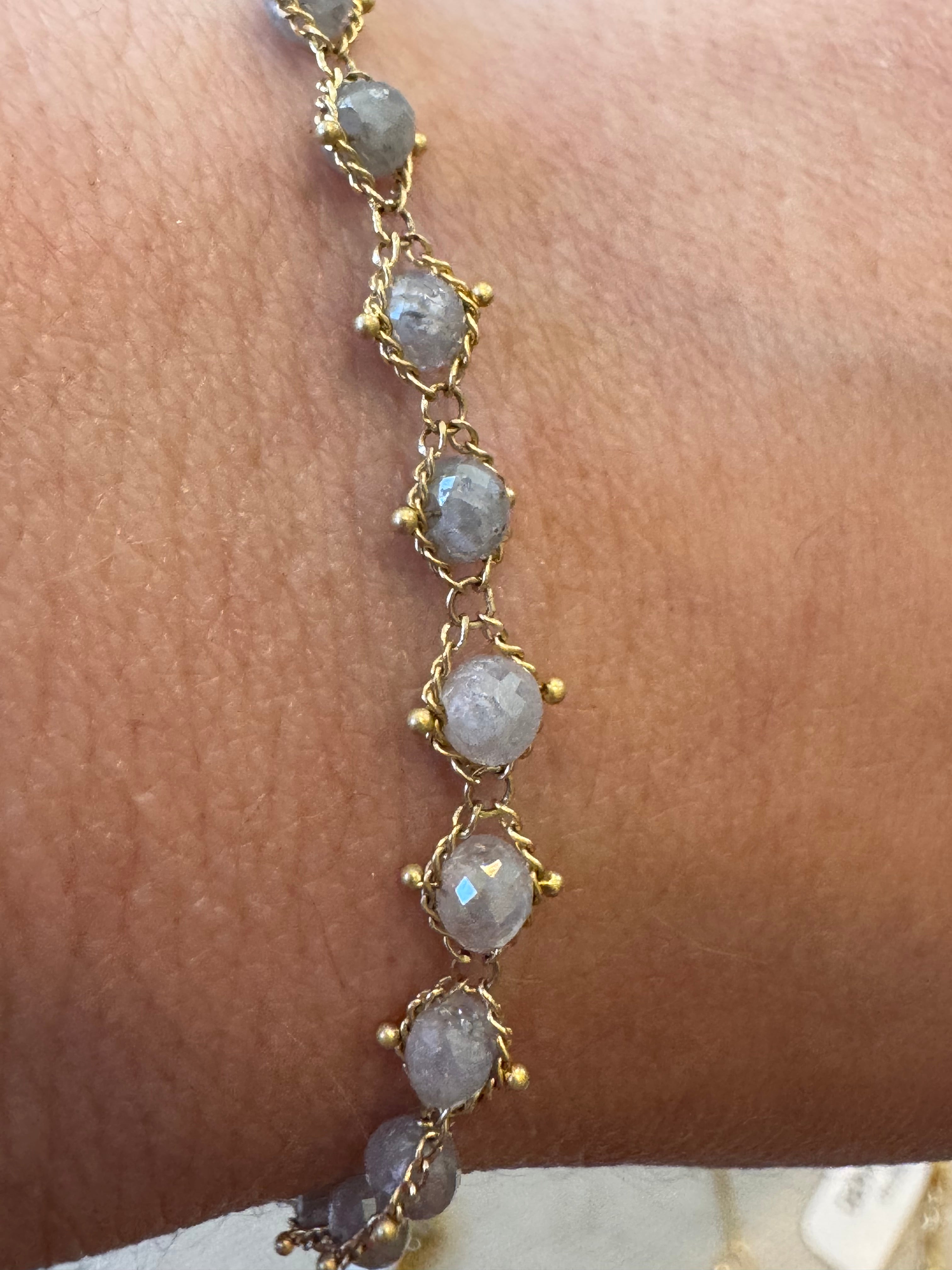 46294 Amali Textile Light silver diamond bracelet 9.8 carats