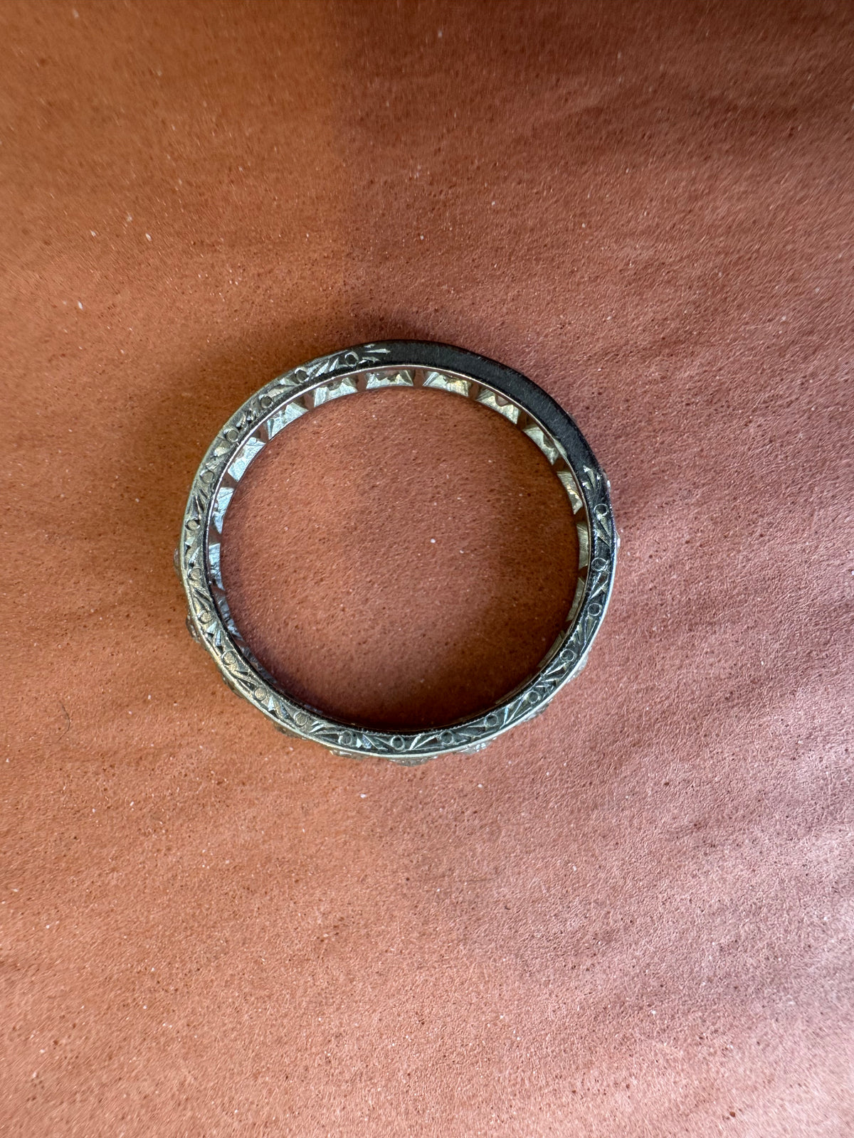 Art Deco Eternity Band 6.5 platinum mine cut diamonds