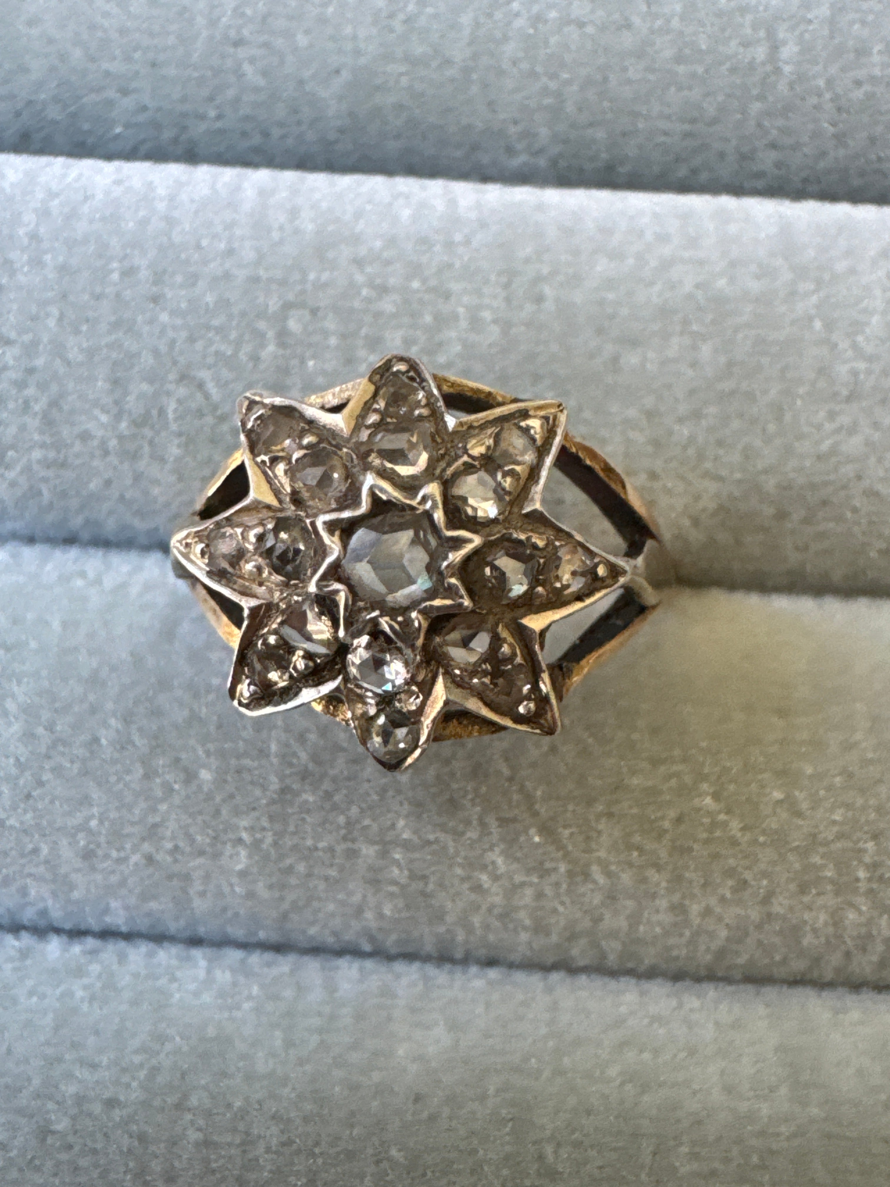 Star ring c.1870 rose cut diamonds