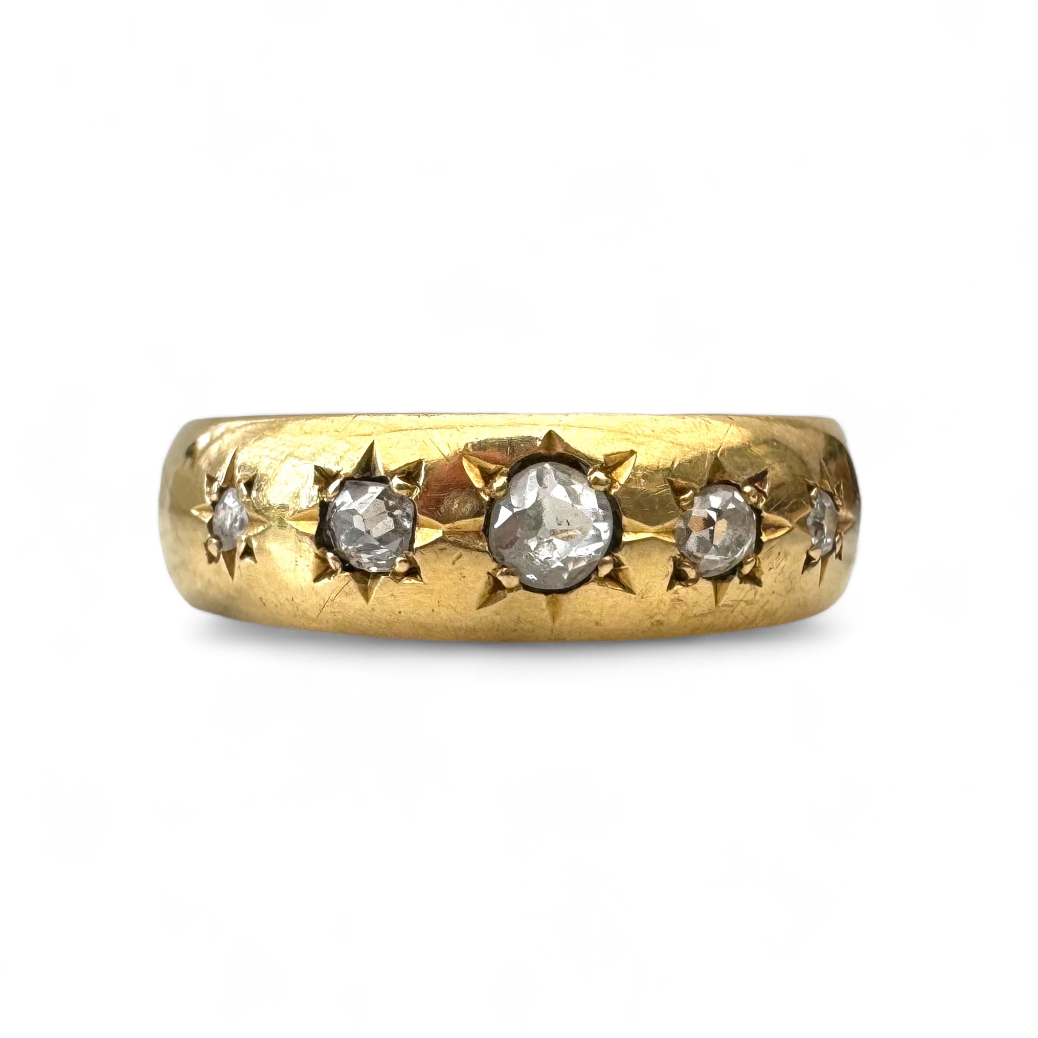 Antique Rose Cut Diamond Gold Band