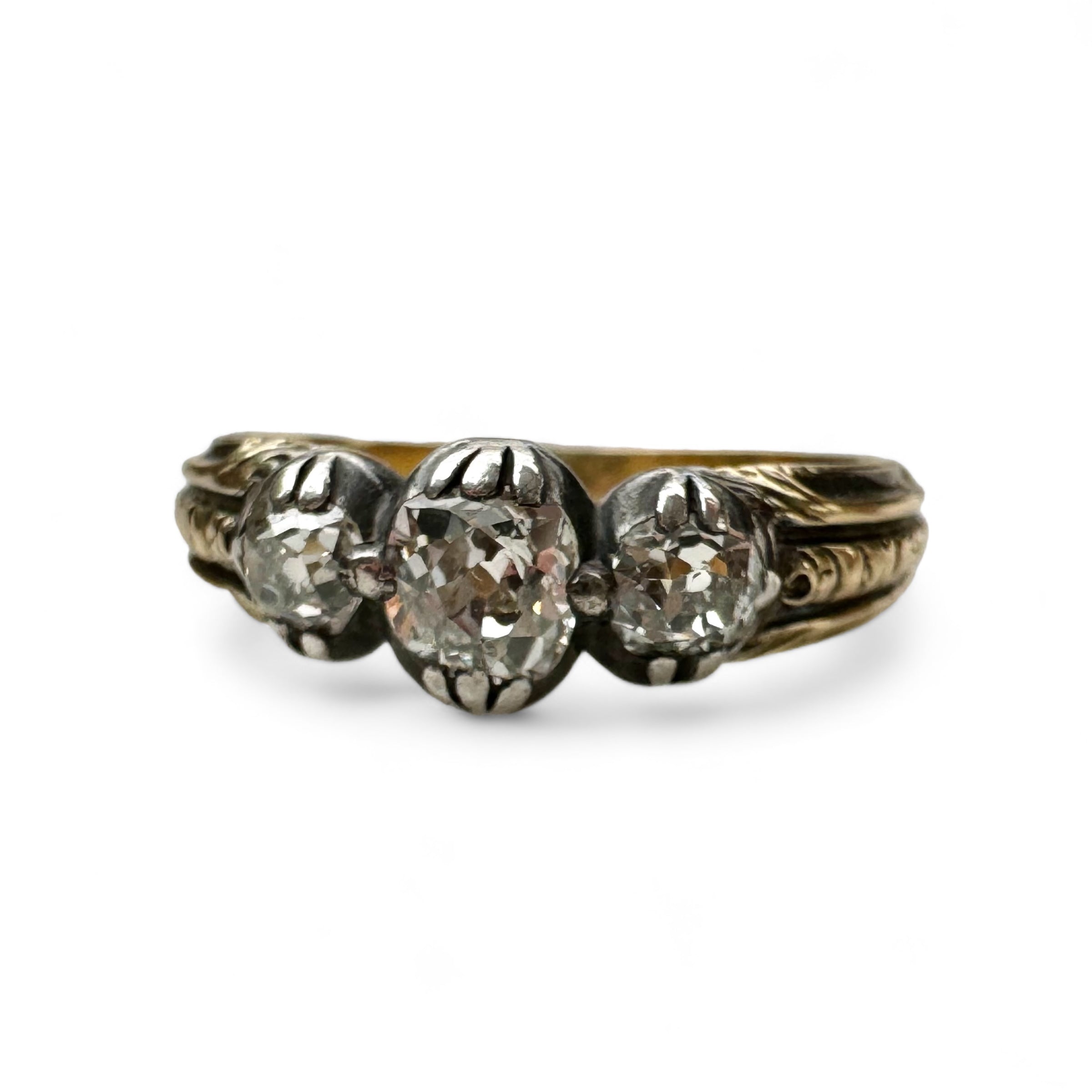 1840s Mine Cut Diamond Victorian Ring