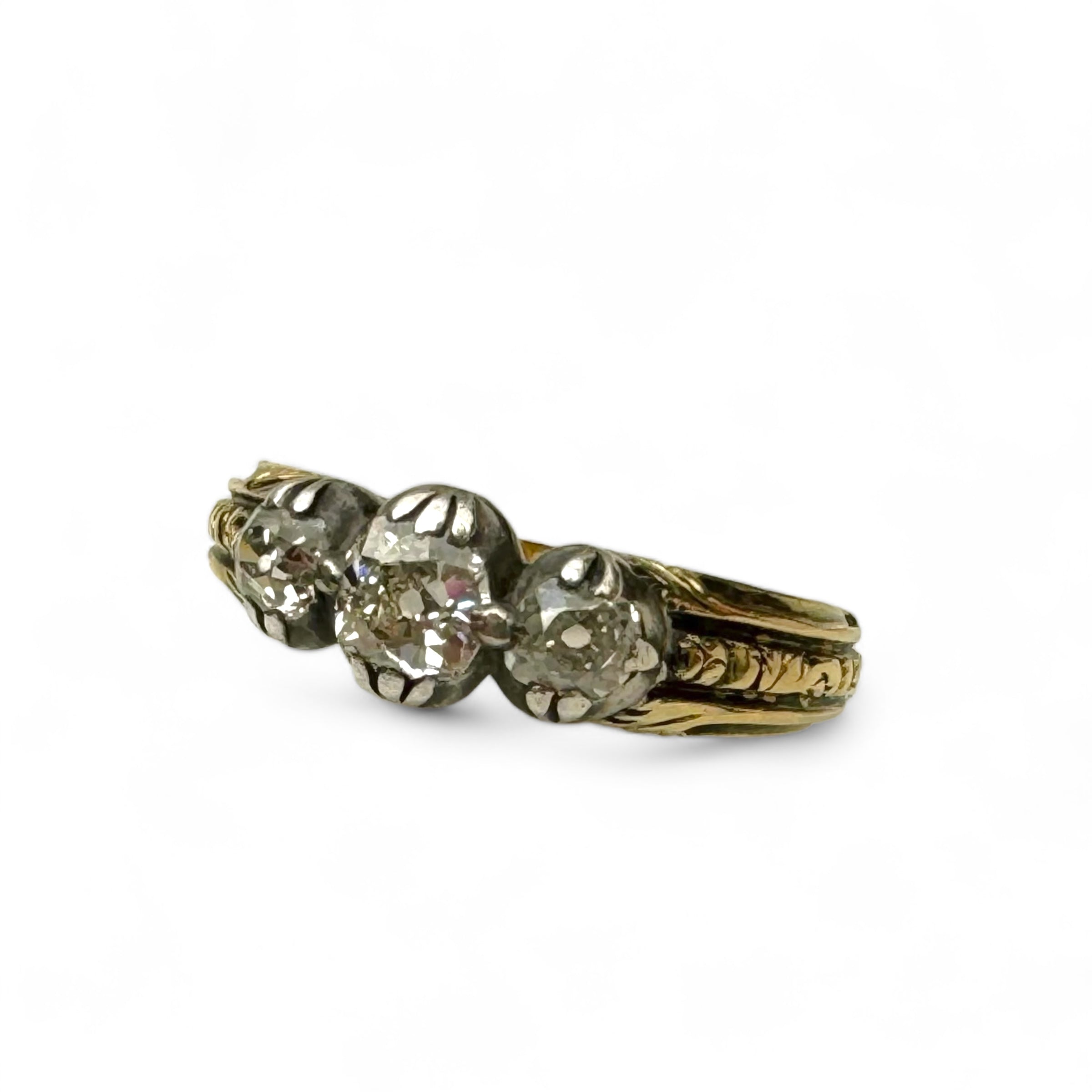 1840s Mine Cut Diamond Victorian Ring