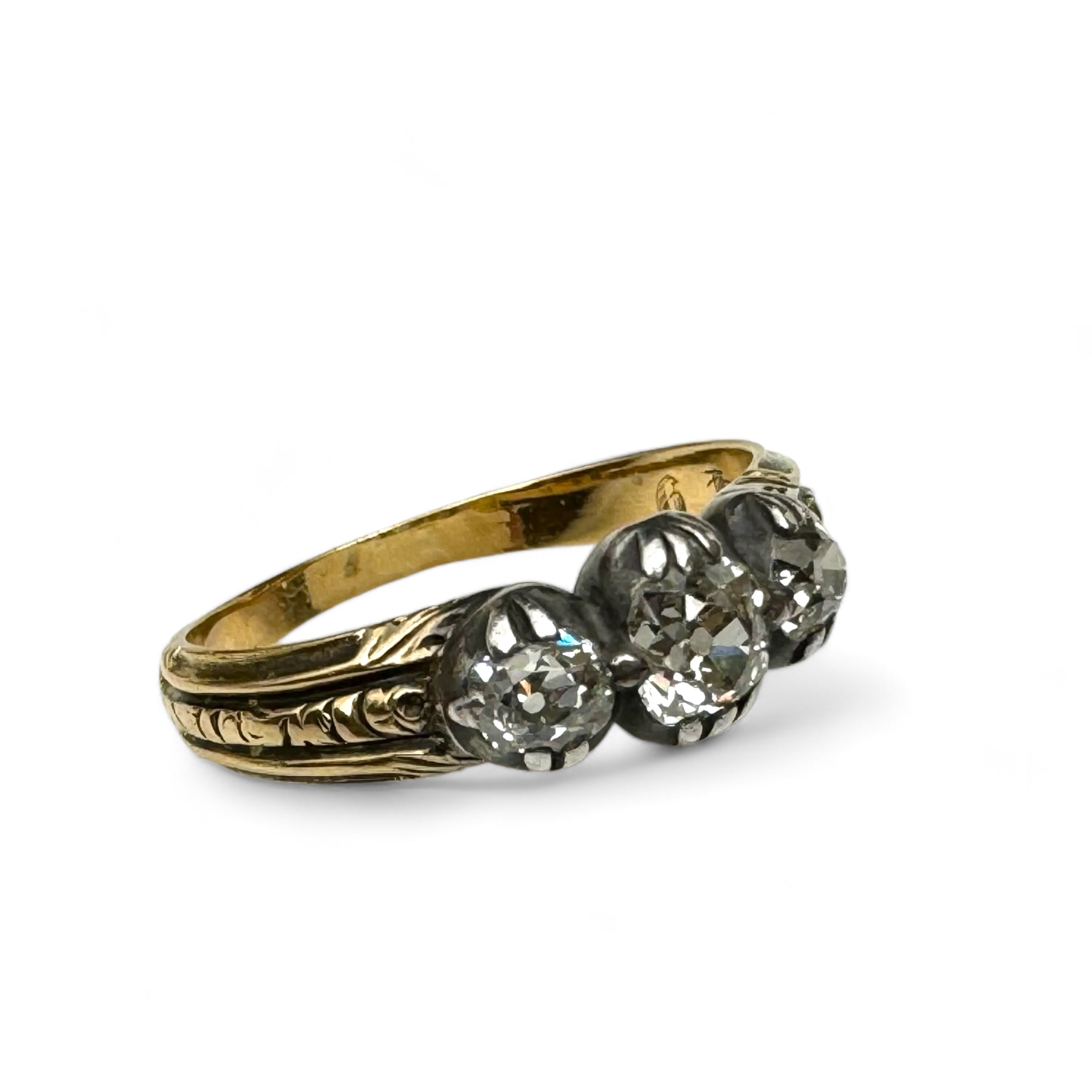 1840s Mine Cut Diamond Victorian Ring