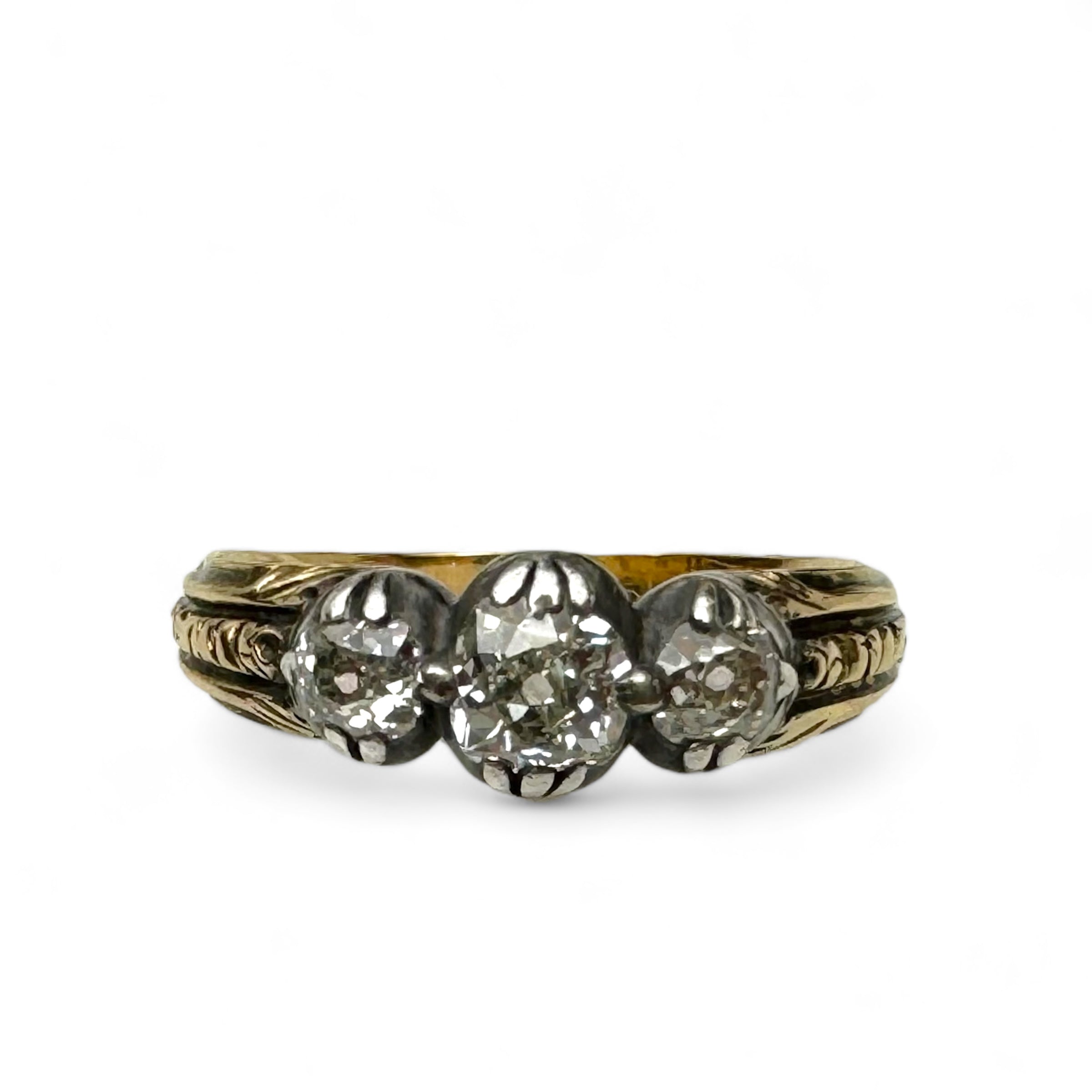 1840s Mine Cut Diamond Victorian Ring